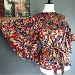TOPSHOP Velvet Burnout Floral Top